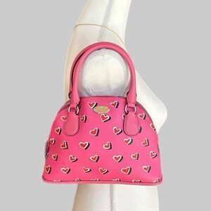 heart print coach shoulder bag